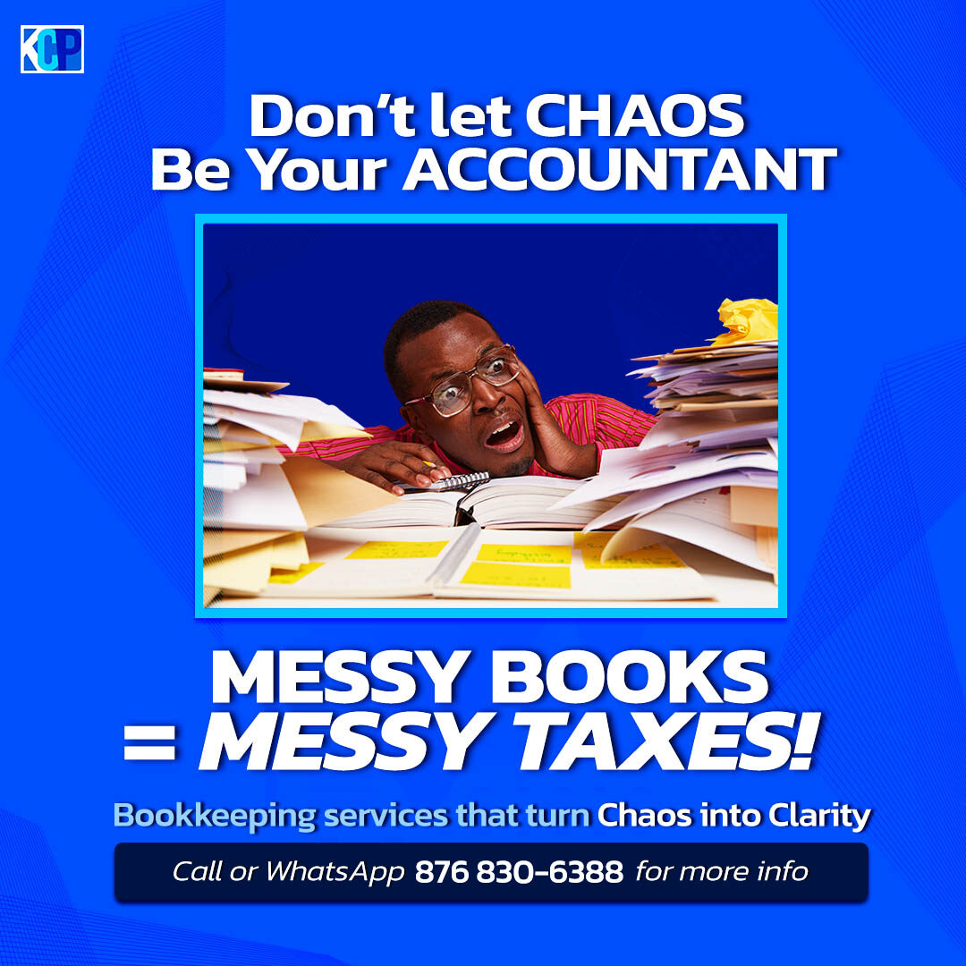 Social media Post Design EXAMPLE - KCP Accounting Client Bookkeeping (Messy Books = Messy Taxes Instagram Post